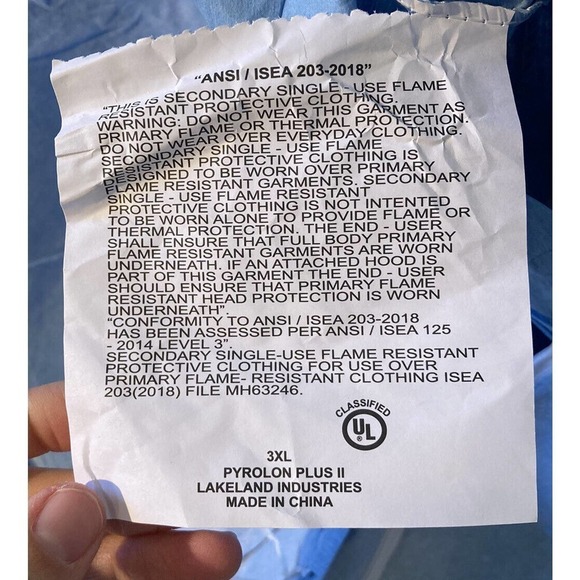 NWT Lot 25 Lakeland Pyrolon Single Use Flame Resistant Protective Jumpsuit - Picture 5 of 10